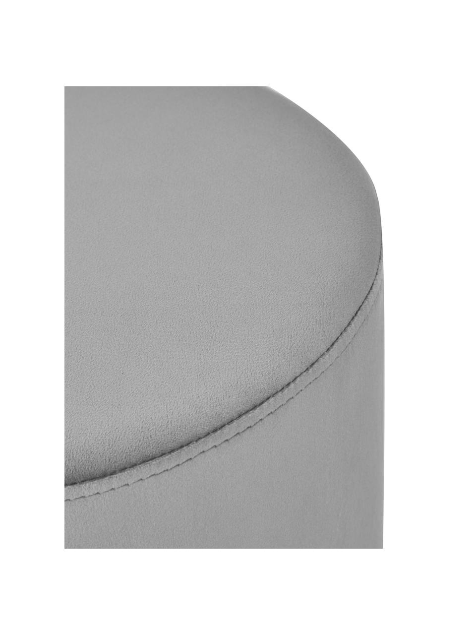 Puf de terciopelo Daisy, Tapizado: terciopelo (poliéster) Al, Estructura: madera contrachapada, Gris, Ø 38 x Al 45 cm