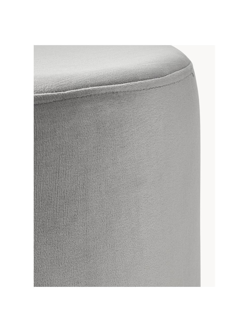 Fluwelen poef Daisy, Bekleding: fluweel (polyester) De ho, Frame: multiplex, Fluweel grijs, Ø 38 x H 45 cm