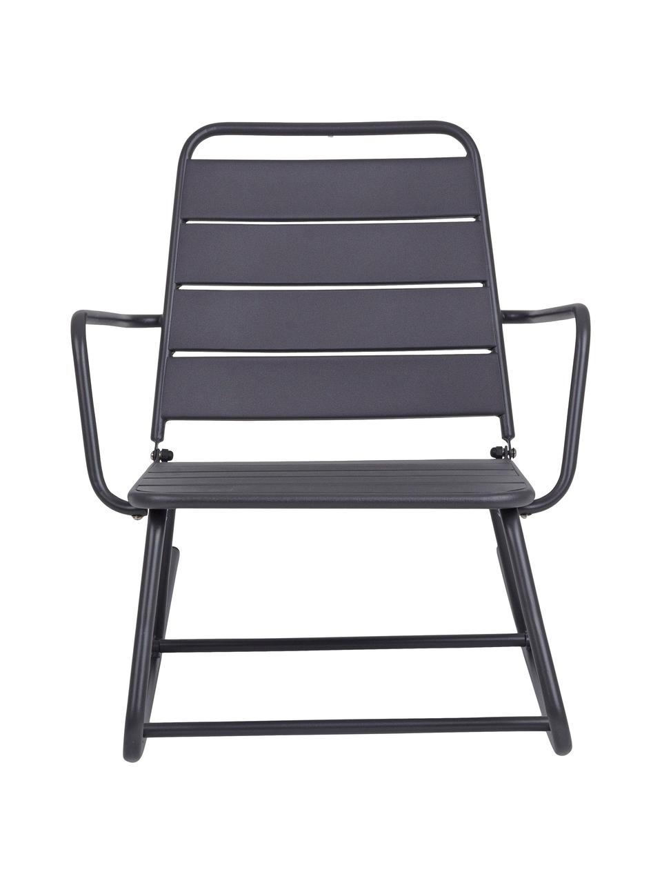 Fauteuil de jardin à bascule Lillian, Acier, revêtement par poudre, Noir, larg. 63 cm x haut. 74 cm