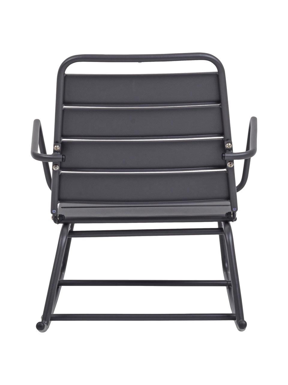 Fauteuil de jardin à bascule Lillian, Acier, revêtement par poudre, Noir, larg. 63 cm x haut. 74 cm