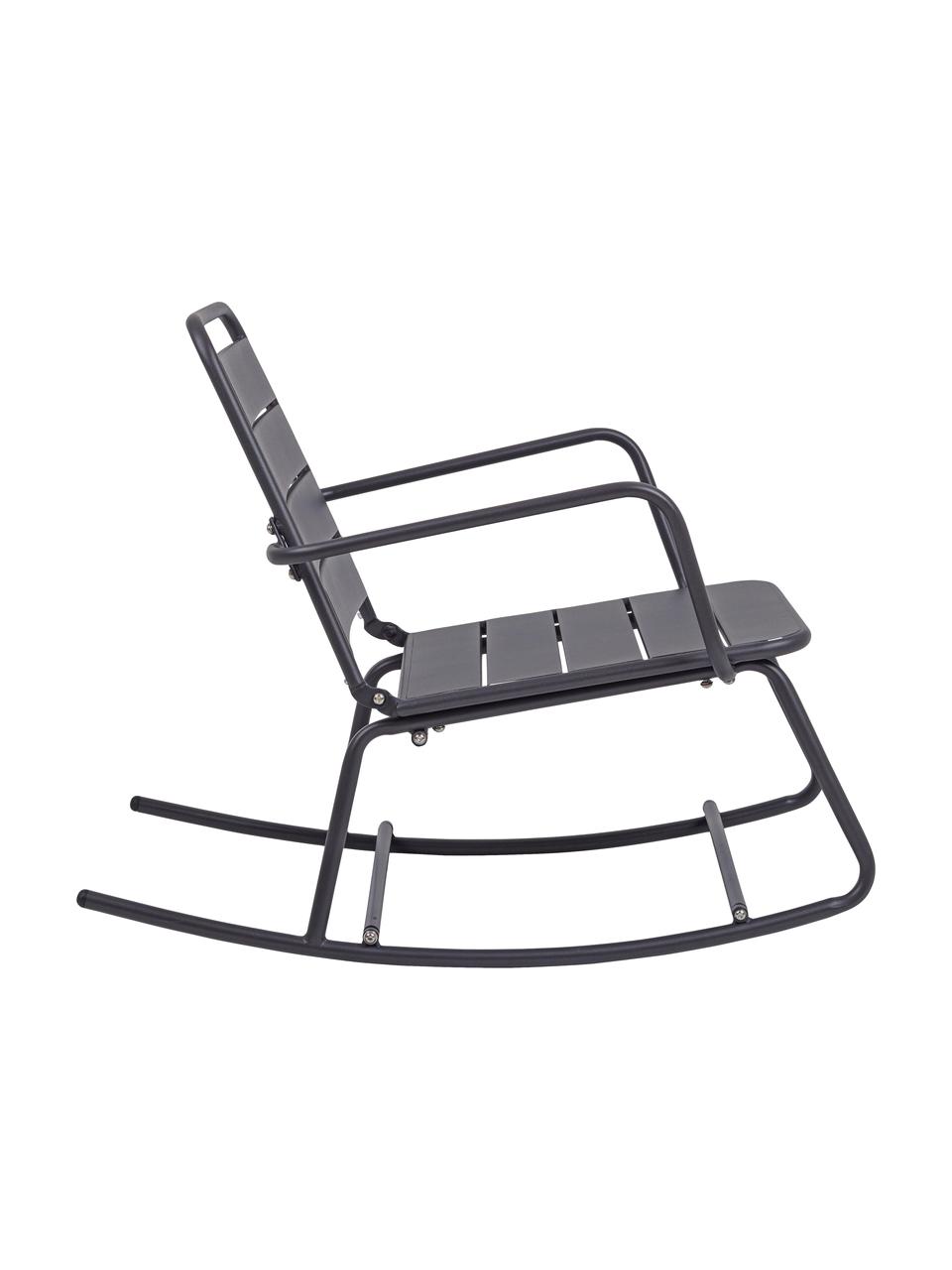 Fauteuil de jardin à bascule Lillian, Acier, revêtement par poudre, Noir, larg. 63 cm x haut. 74 cm