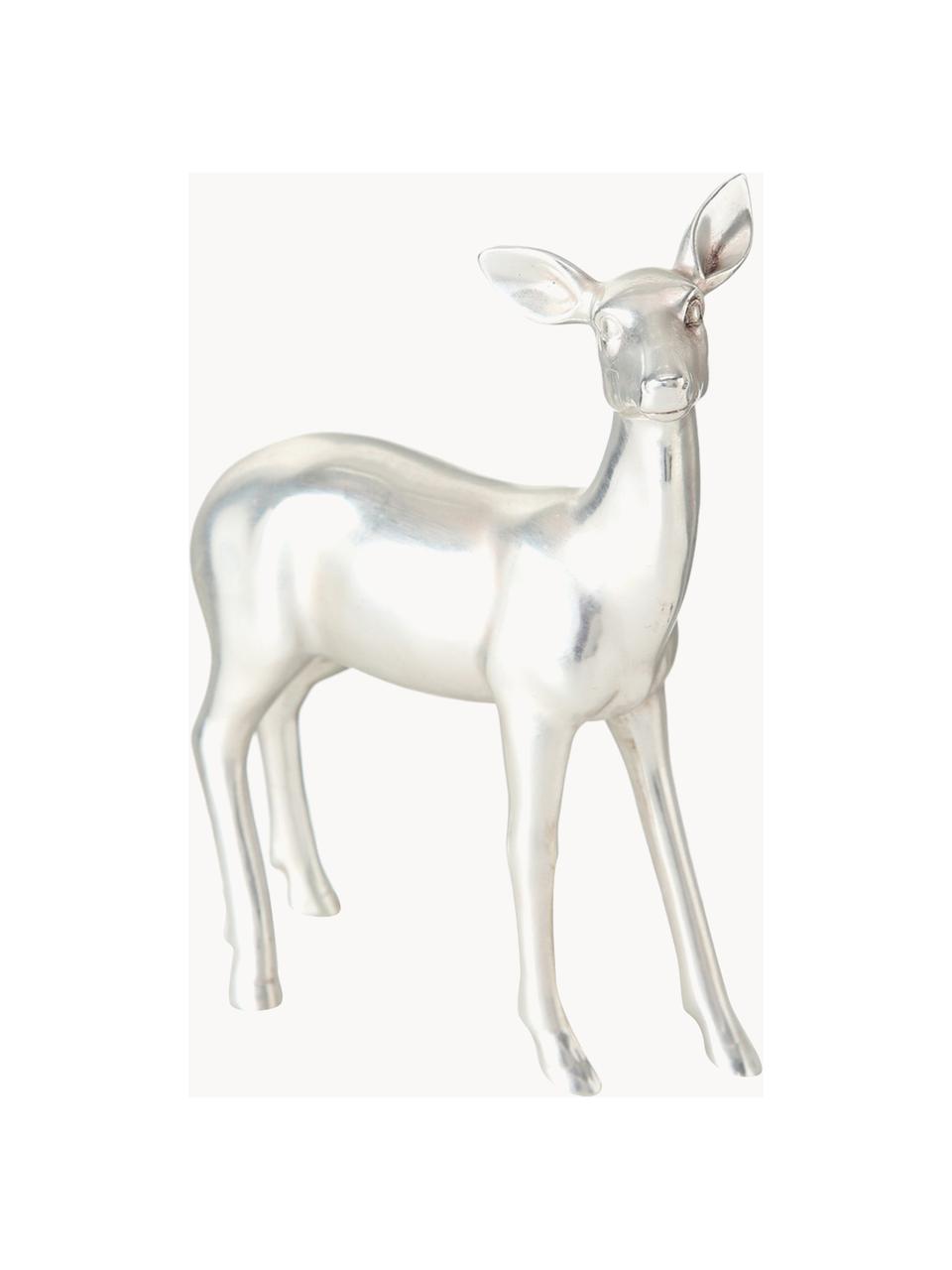 Cerfs décoratifs Tobin, 2 élém., Plastique, Argenté, larg. 18 x haut. 23 cm