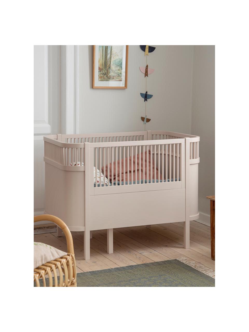 Rozkládací dětská postel z březového dřeva Baby & Junior, Lakované březové dřevo, Světle béžová, Š 70 x D 110/150 cm