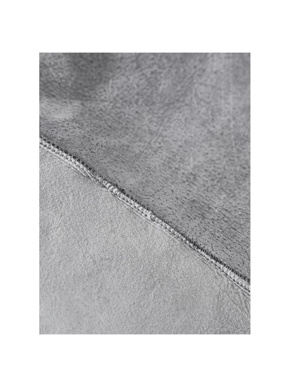 Langhaar-Lammfell-Teppich Ella, gelockt, Vorderseite: 100 % mongolisches Lammfe, Rückseite: 100 % Leder, Anthrazit, B 50 x L 160 cm