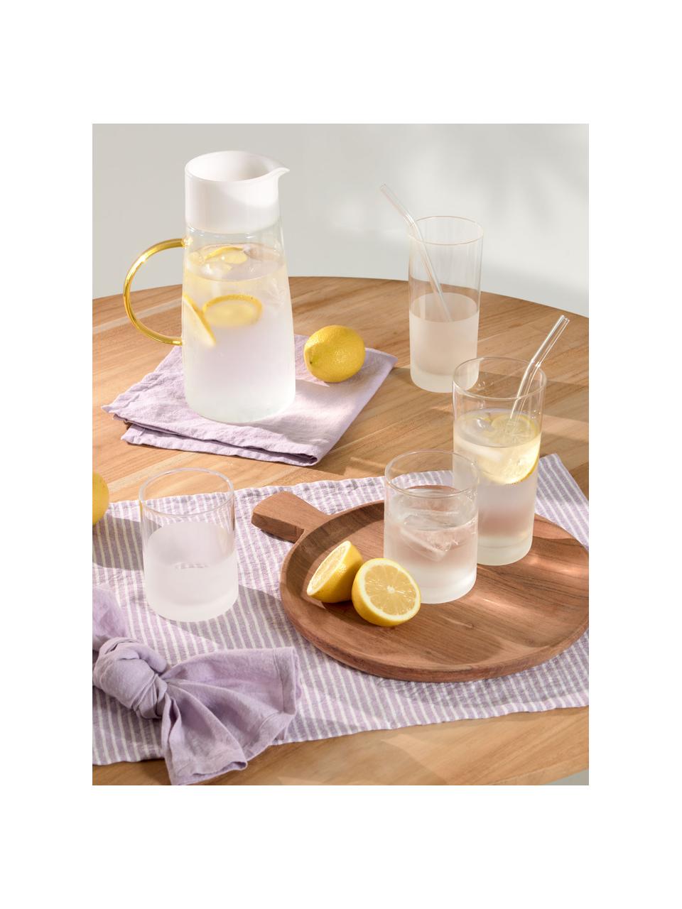 Semi-transparente Wassergläser Lilli, 4 Stück, Borosilikatglas, Semi-Transparent, Ø 7 x H 10 cm, 250 ml