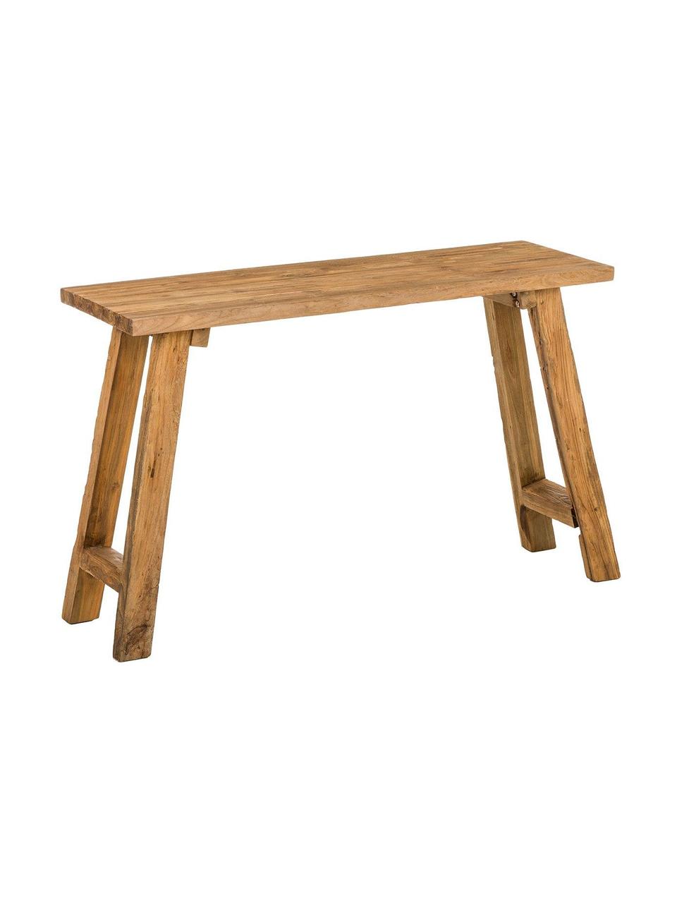 Konsola z drewna tekowego Lawas, Naturalne drewno tekowe pochodzące z recyklingu, Drewno tekowe, S 120 x G 40 cm