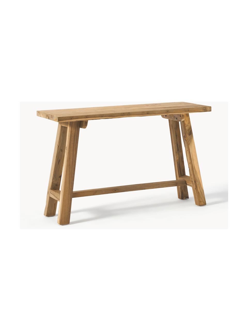 Konzolový stolík z tíkového dreva Lawas, Recyklované tíkové drevo, prírodné
Tento produkt je vyrobený z trvalo udržateľného dreva s certifikátom FSC®., Tíkové drevo, Š 120 x H 40 cm