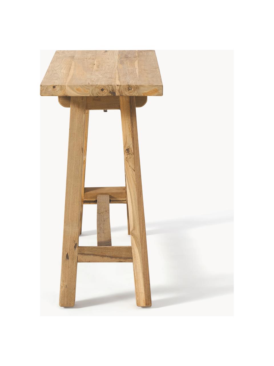 Konzolový stolík z tíkového dreva Lawas, Recyklované tíkové drevo, prírodné
Tento produkt je vyrobený z trvalo udržateľného dreva s certifikátom FSC®., Tíkové drevo, Š 120 x H 40 cm