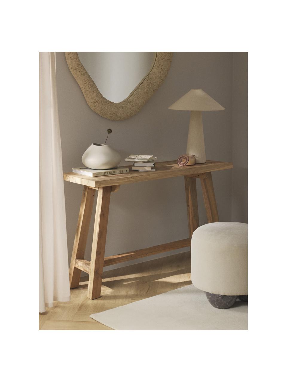 Konzolový stolek z teakového dřeva Lawas, Recyklované přírodní teakové dřevo

Tento produkt je vyroben z udržitelných zdrojů dřeva s certifikací FSC®., Teakové dřevo, Š 120 cm, H 40 cm