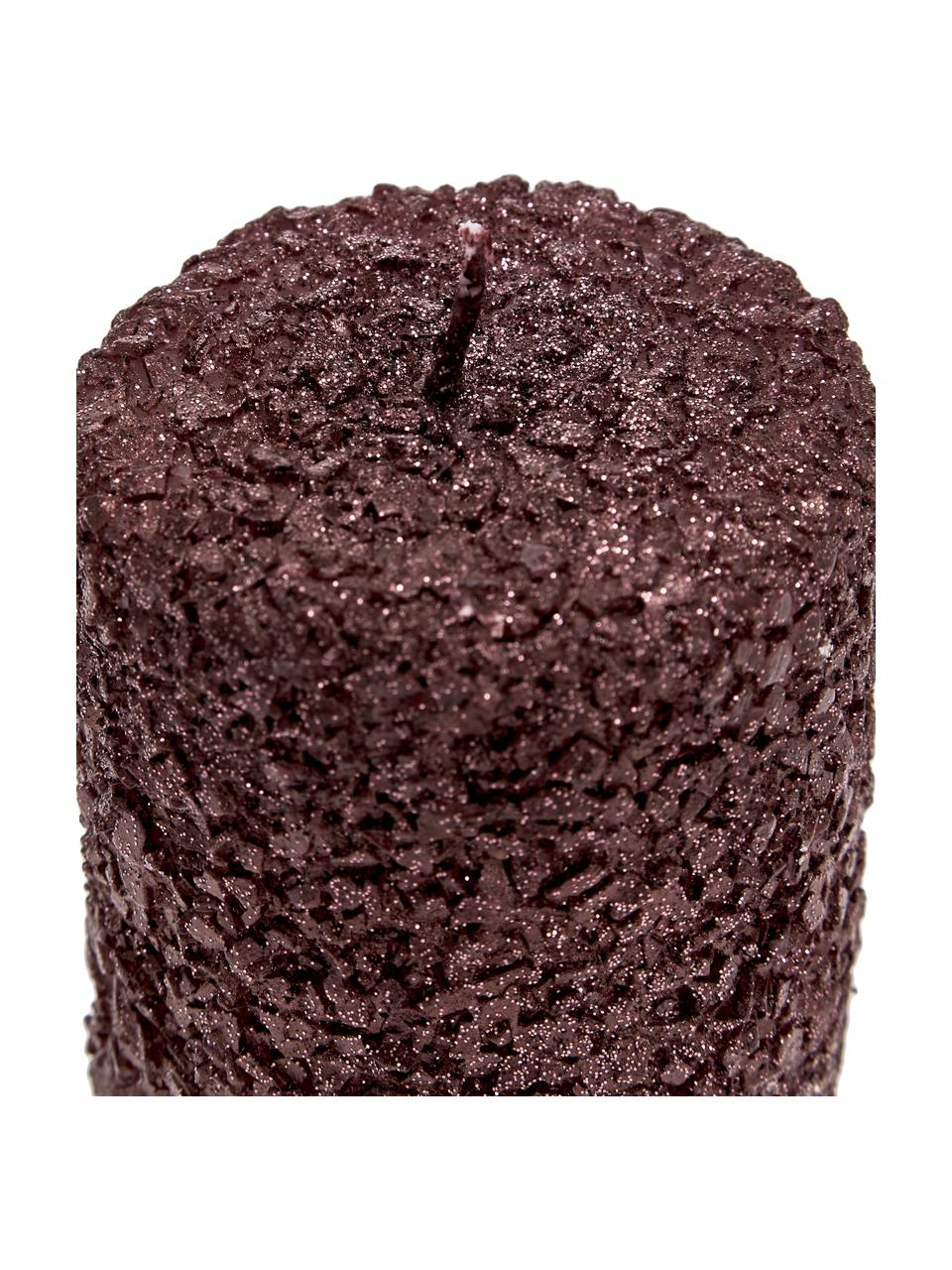 Ręcznie wykonana świeca pieńkowa Gliteria, Wosk, Czerwony, Ø 7 x W 11 cm