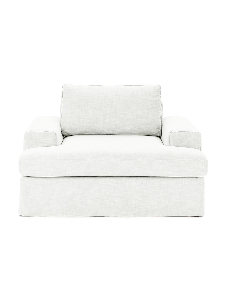 Sillón Russell, desenfundable, Tapizado: 100% algodón Alta resiste, Tapizado: relleno de espuma, Estructura: madera contrachapada de p, Patas: plástico, Tejido Off White, An 103 x F 112 cm