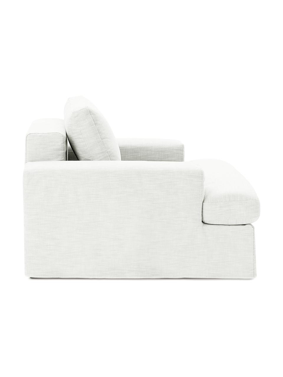 Sessel Russell mit abnehmbaren Bezügen, Bezug: 100% Baumwolle Der strapa, Gestell: Massives Kiefernholz FSC-, Füße: Kunststoff, Webstoff Off White, B 103 x T 112 cm