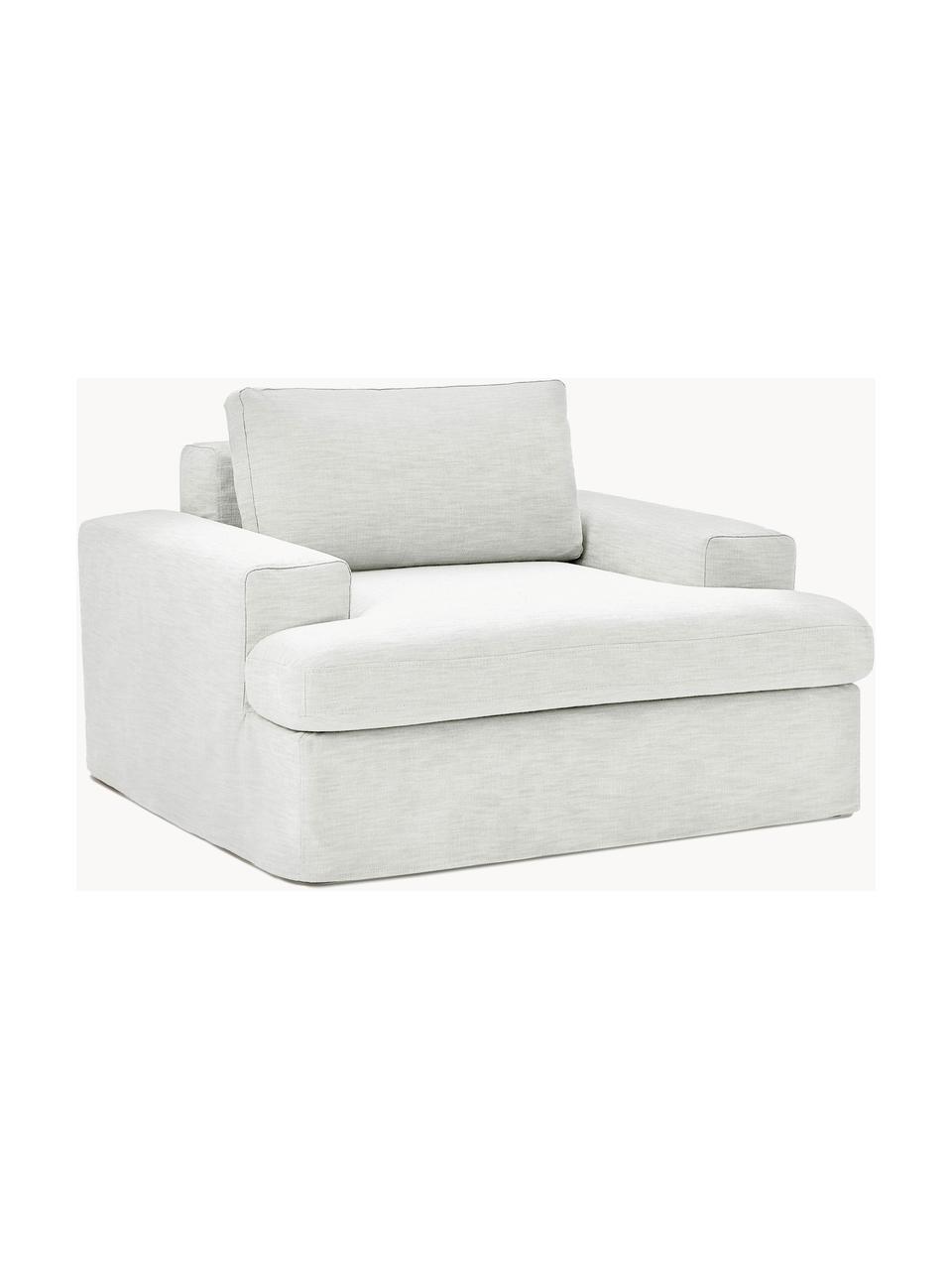 Fauteuil avec revêtement amovible Russell, Tissu blanc cassé, larg. 103 x prof. 112 cm