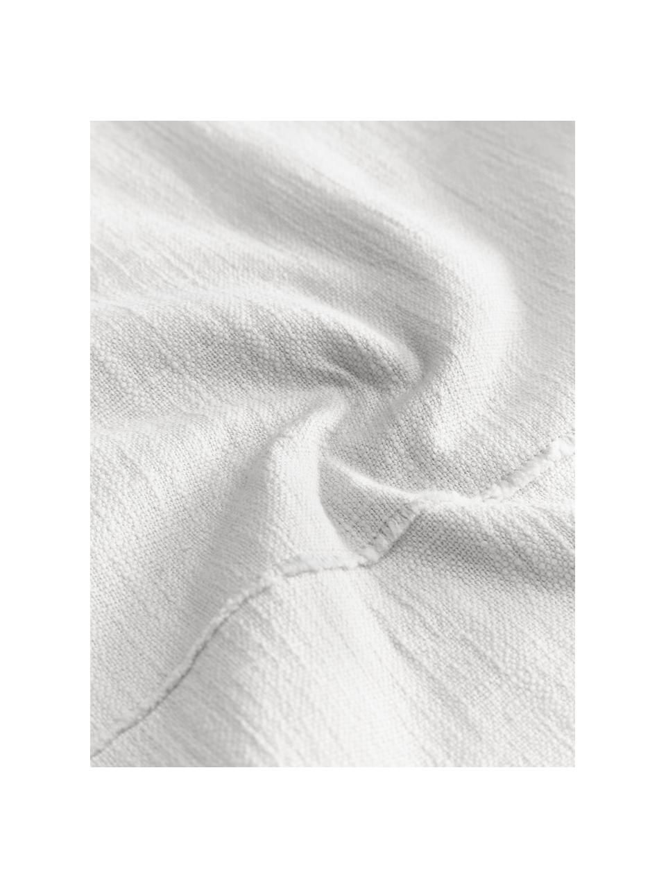 Poszewka na poduszkę z bawełny z przeszyciem Terre, 80% bawełna, 20% len, Biały, S 30 x D 50 cm