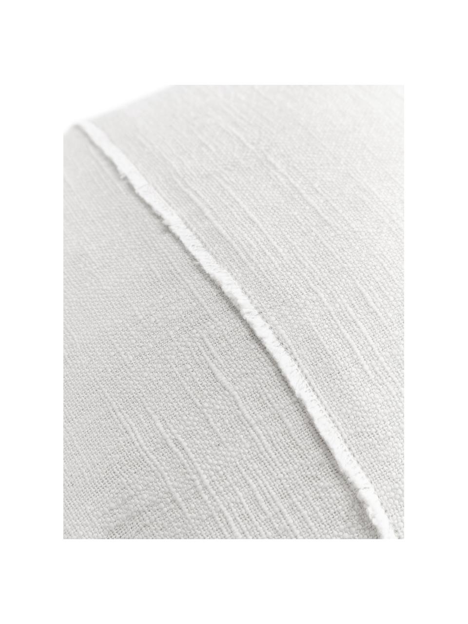 Funda de cojín de algodón con pespuntes Terre, 70% algodón, 30% lino, Blanco, An 30 x L 50 cm