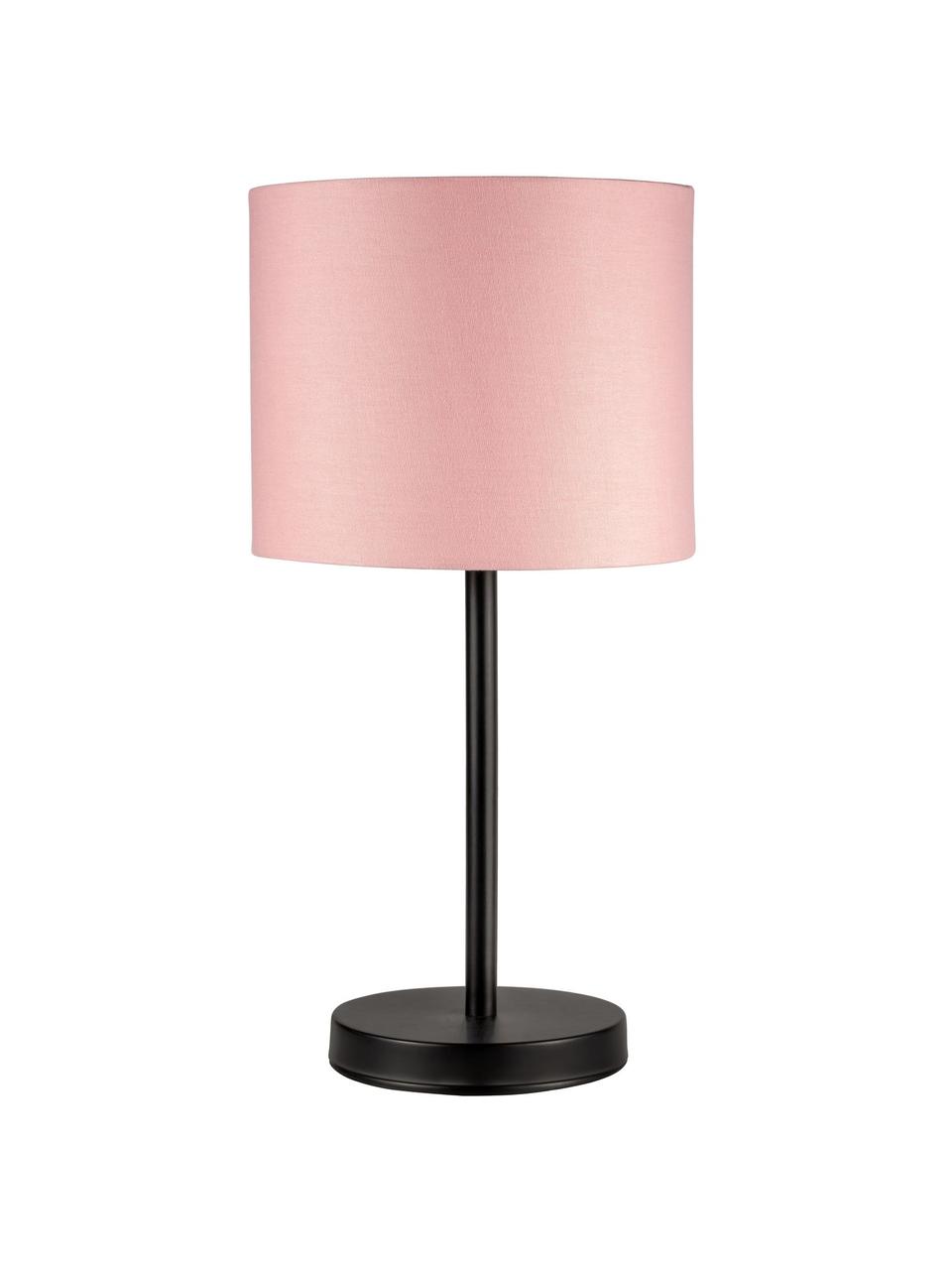 Lampada da comodino rosa Sweet Reverie, Paralume: tessuto, Base della lampada: metallo rivestito, Rosa, nero, Ø 22 x Alt. 45 cm