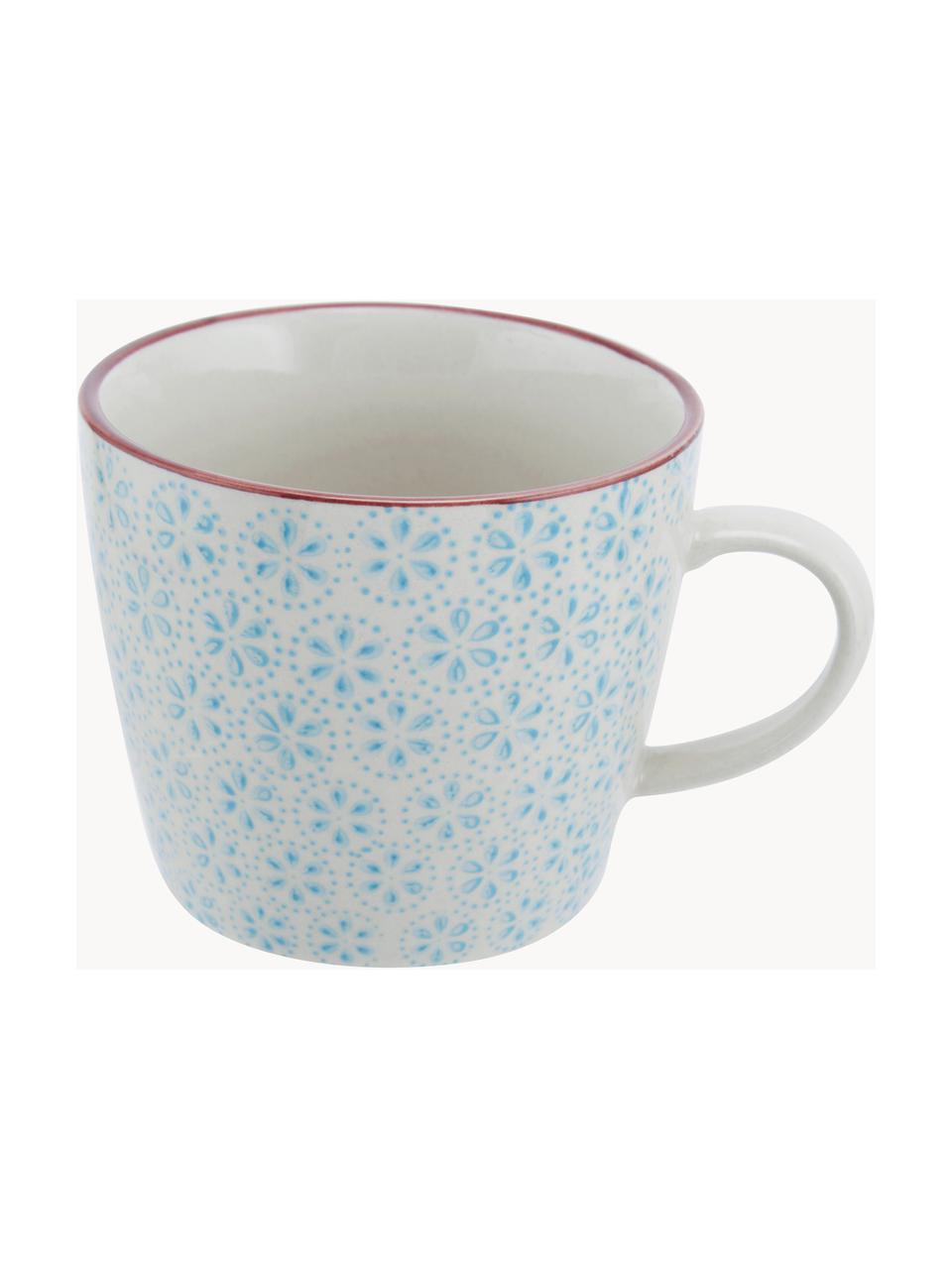 Tasses peintes à la main Patrizia, 3 élém., Grès cérame, Blanc cassé, multicolore, Ø 10 x haut. 8 cm, 300 ml