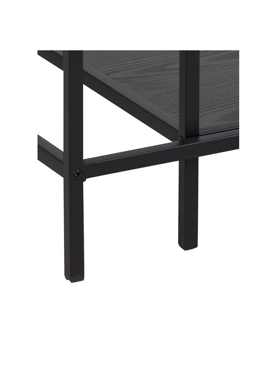 Couchtisch-Set Seaford mit Glasplatte, 2-tlg., Gestell: Metall, pulverbeschichtet, Schwarz,Transparent, Set mit verschiedenen Größen