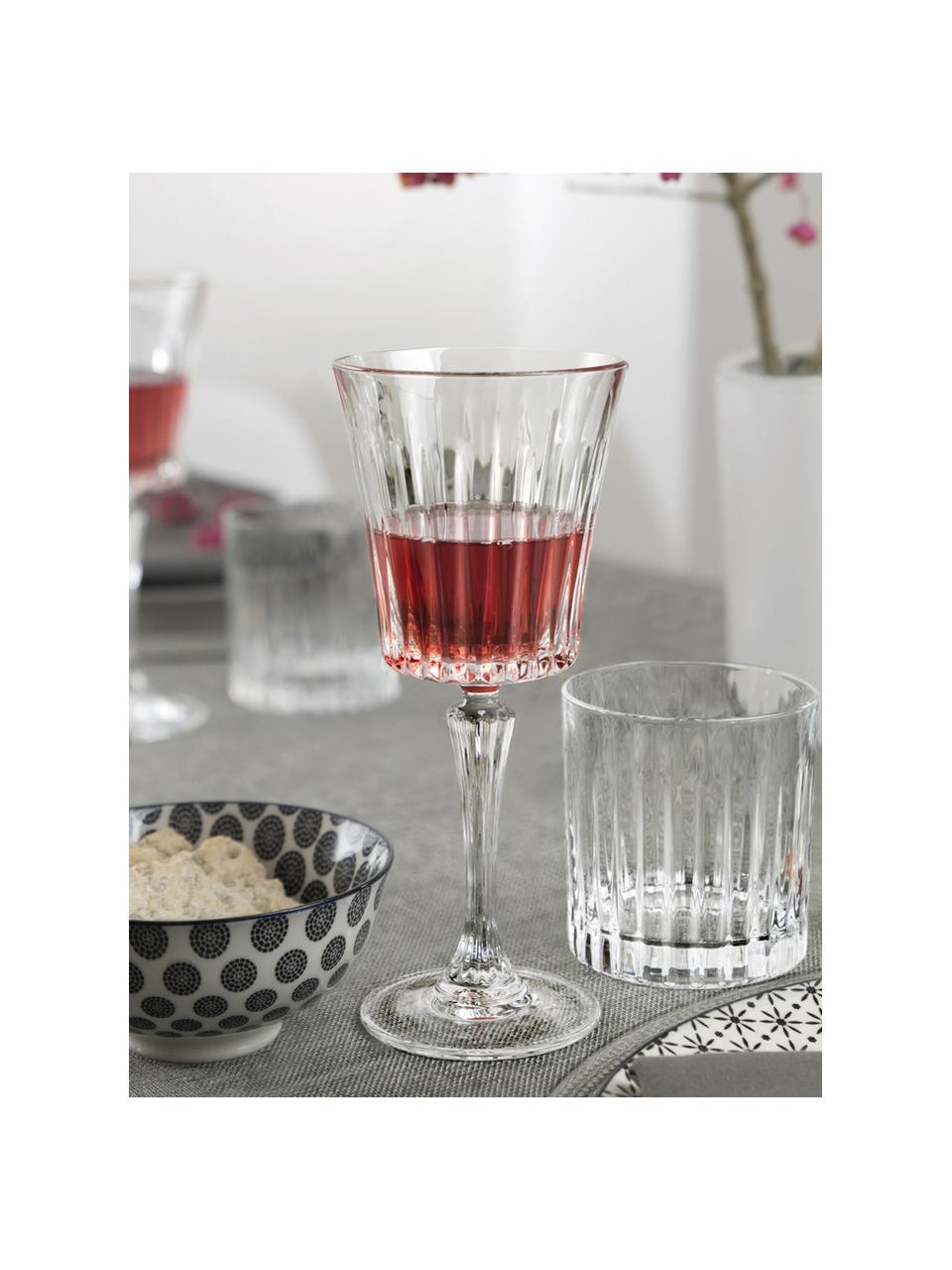 Krištáľové poháre na červené víno s reliéfom Timeless, 6 ks, Krištáľové sklo Luxion, Priehľadná, Ø 9 x V 21 cm, 290 ml