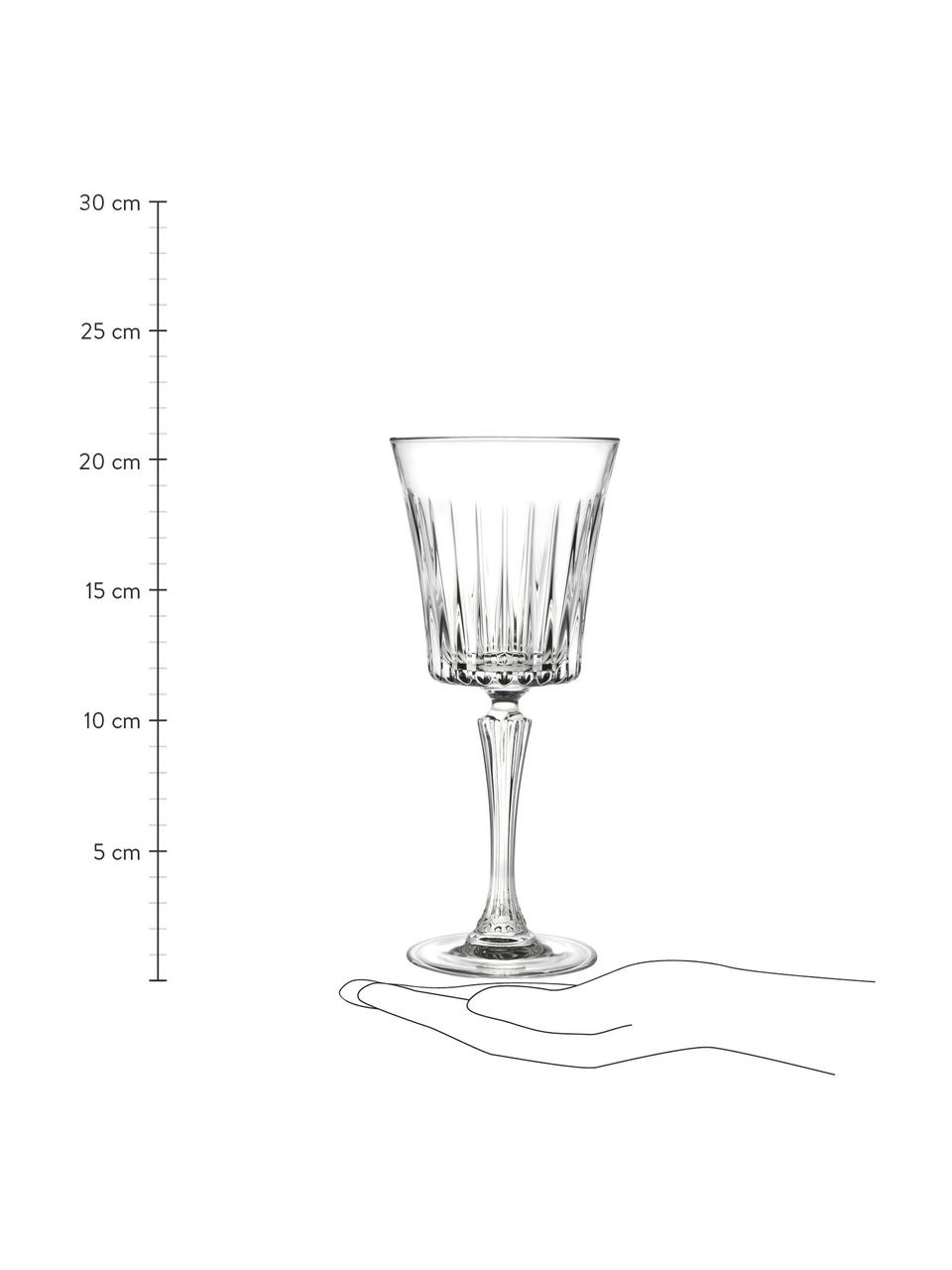 Krištáľové poháre na červené víno s reliéfom Timeless, 6 ks, Krištáľové sklo Luxion, Priehľadná, Ø 9 x V 21 cm, 290 ml