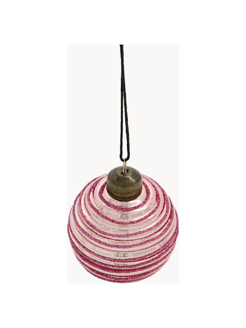 Bolas de Navidad Lolli, 6 uds., Off White, rosa, Ø 6 x Al 7 cm