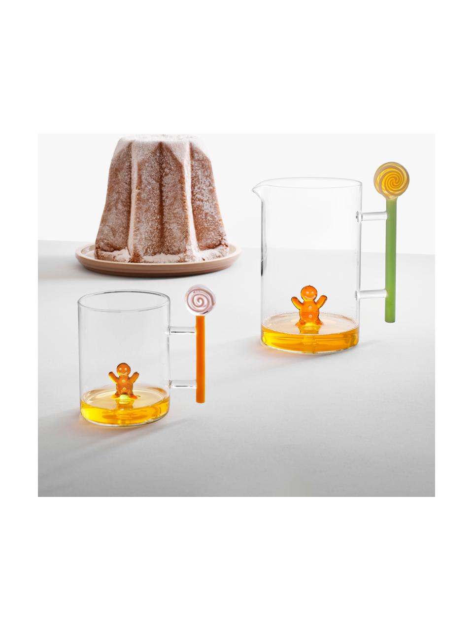 Tasse artisanale Sweet Candy, Verre borosilicate

Découvrez la polyvalence du verre borosilicaté pour votre maison ! Ce matériau de haute qualité, fiable et robuste, se distingue par une résistance exceptionnelle à la chaleur, ce qui le rend idéal pour votre thé ou café chaud. Par rapport au verre traditionnel, le verre borosilicaté est plus résistant aux fissures et aux bris, en faisant un compagnon sûr pour votre intérieur, Transparent, orange, rose pâle, Ø 8 x haut. 12 cm, 500 ml