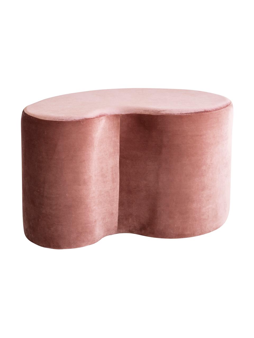 Pouf in velluto rosa Cloe, Rivestimento: poliestere (velluto), Struttura: legno di pino, pannelli d, Rosa, Larg. 80 x Prof. 50 cm