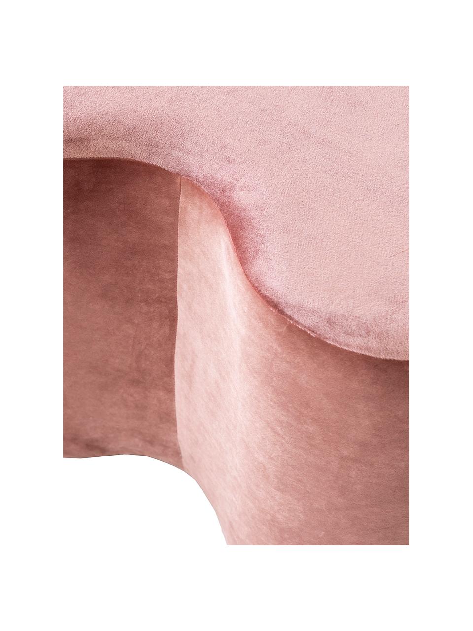Pouf in velluto rosa Cloe, Rivestimento: poliestere (velluto), Struttura: legno di pino, pannelli d, Rosa, Larg. 80 x Prof. 50 cm