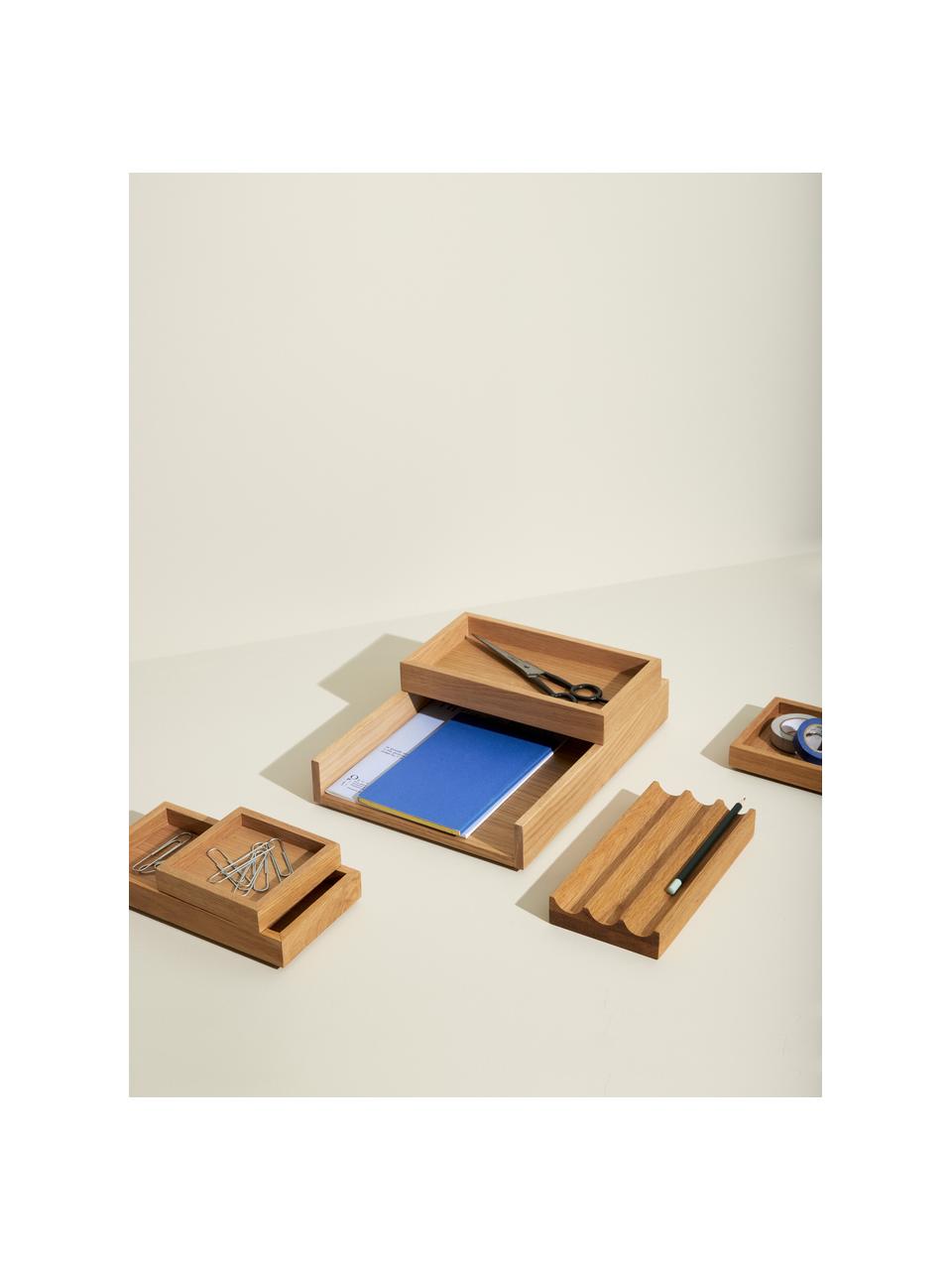 Komplet pudełek do przechowywania Klara, 3 elem., Fornir z drewna dębowego, drewno dębowe z certyfikatem FSC, Drewno naturalne, Komplet z różnymi rozmiarami