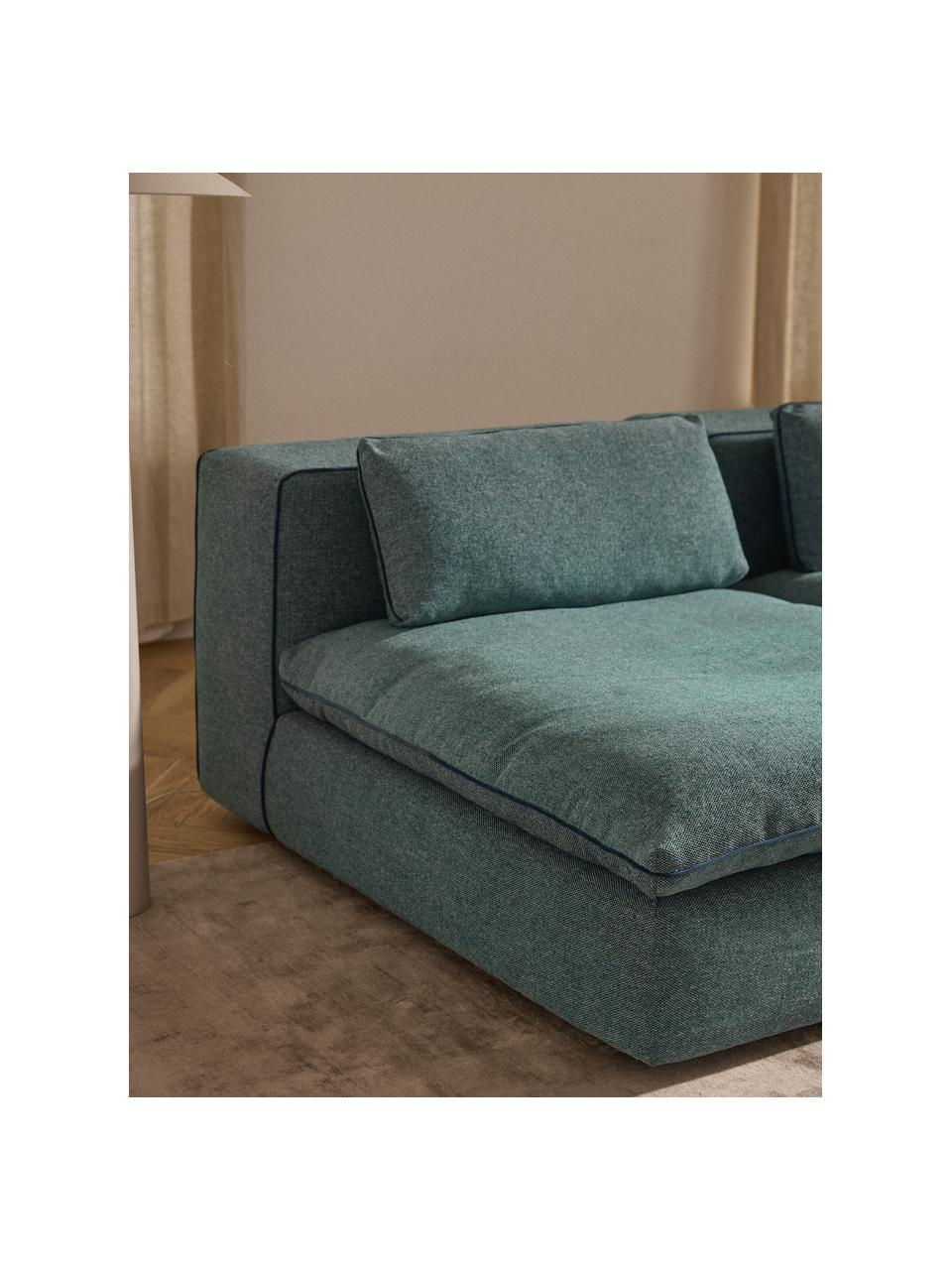 Module central XL Felix, Tissu vert turquoise, larg. 100 x prof. 140 cm