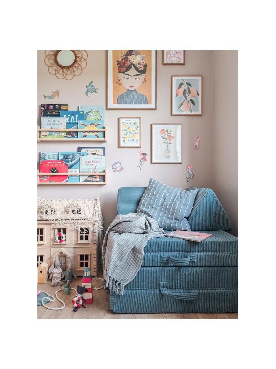 Ręcznie wykonana dziecięca sofa modułowa ze sztruksu Mila, Tapicerka: sztruks (100% poliester) , Jasnoniebieski sztruks, S 130 x G 65 cm