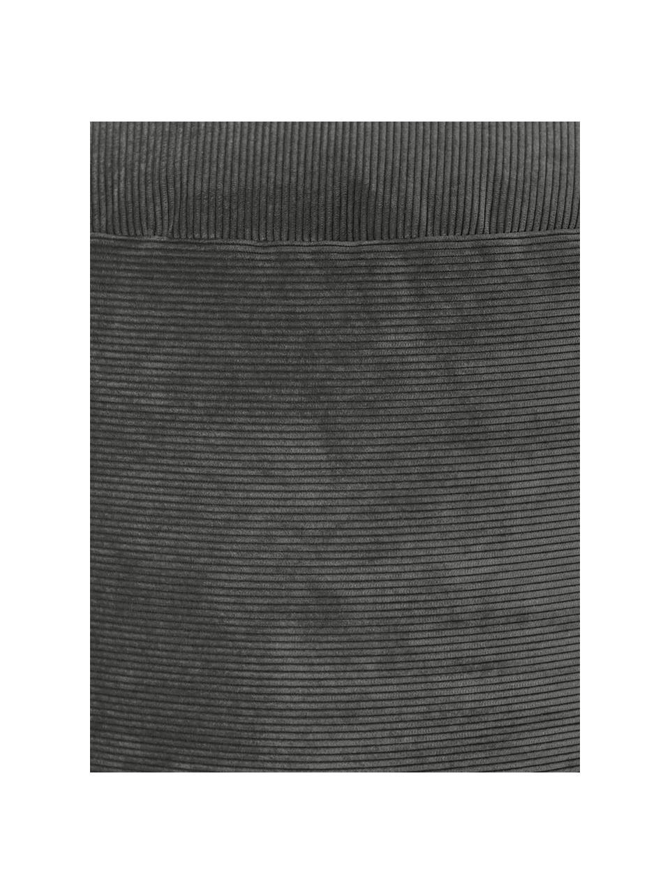 Cord-Pouf Cordone, Bezug: Cord (96% Polyester, 4% P, Anthrazit, Ø 50 x H 30 cm