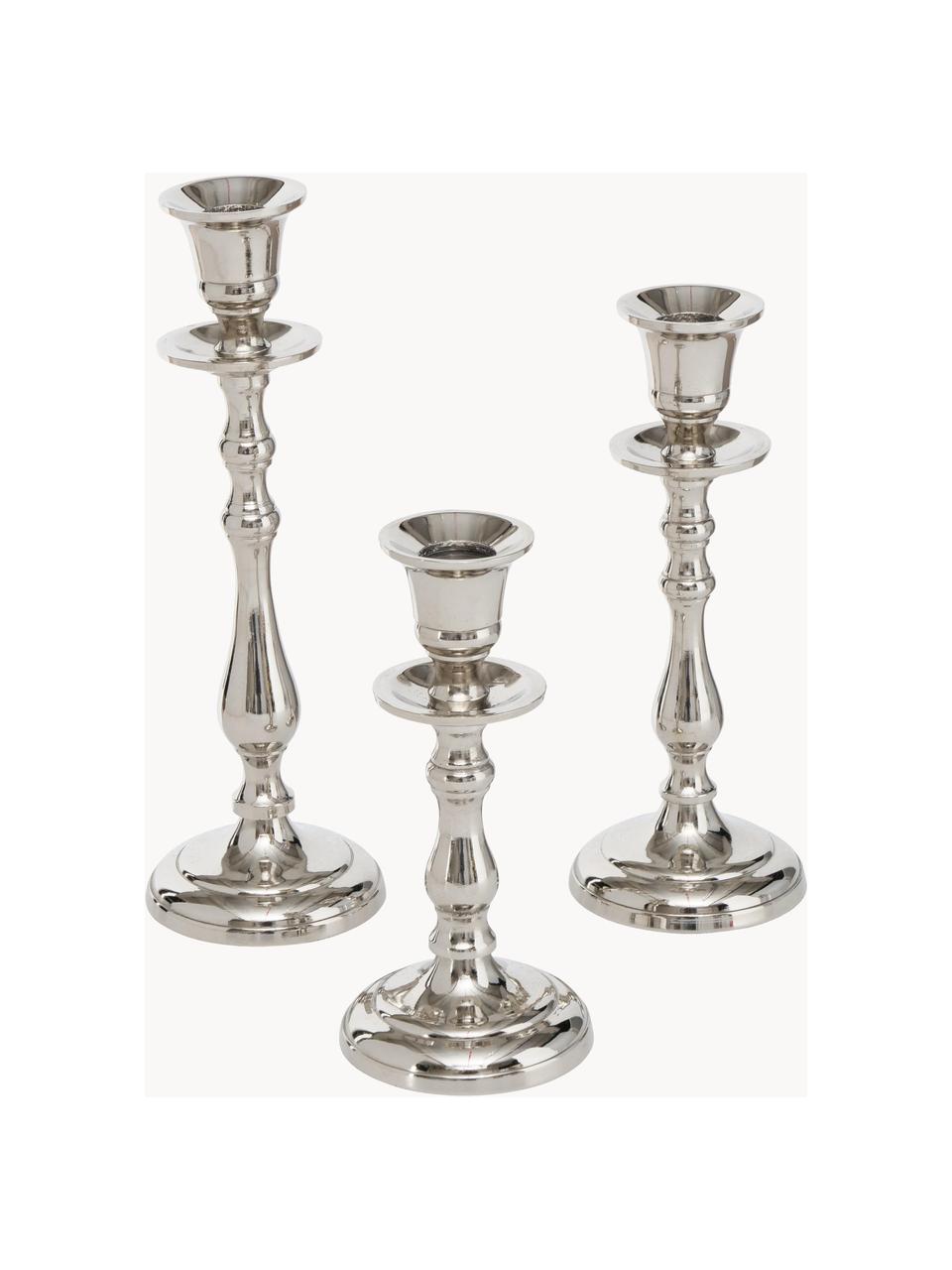 Set 3 candelabri Vicco, Alluminio, Argentato, Set in varie misure