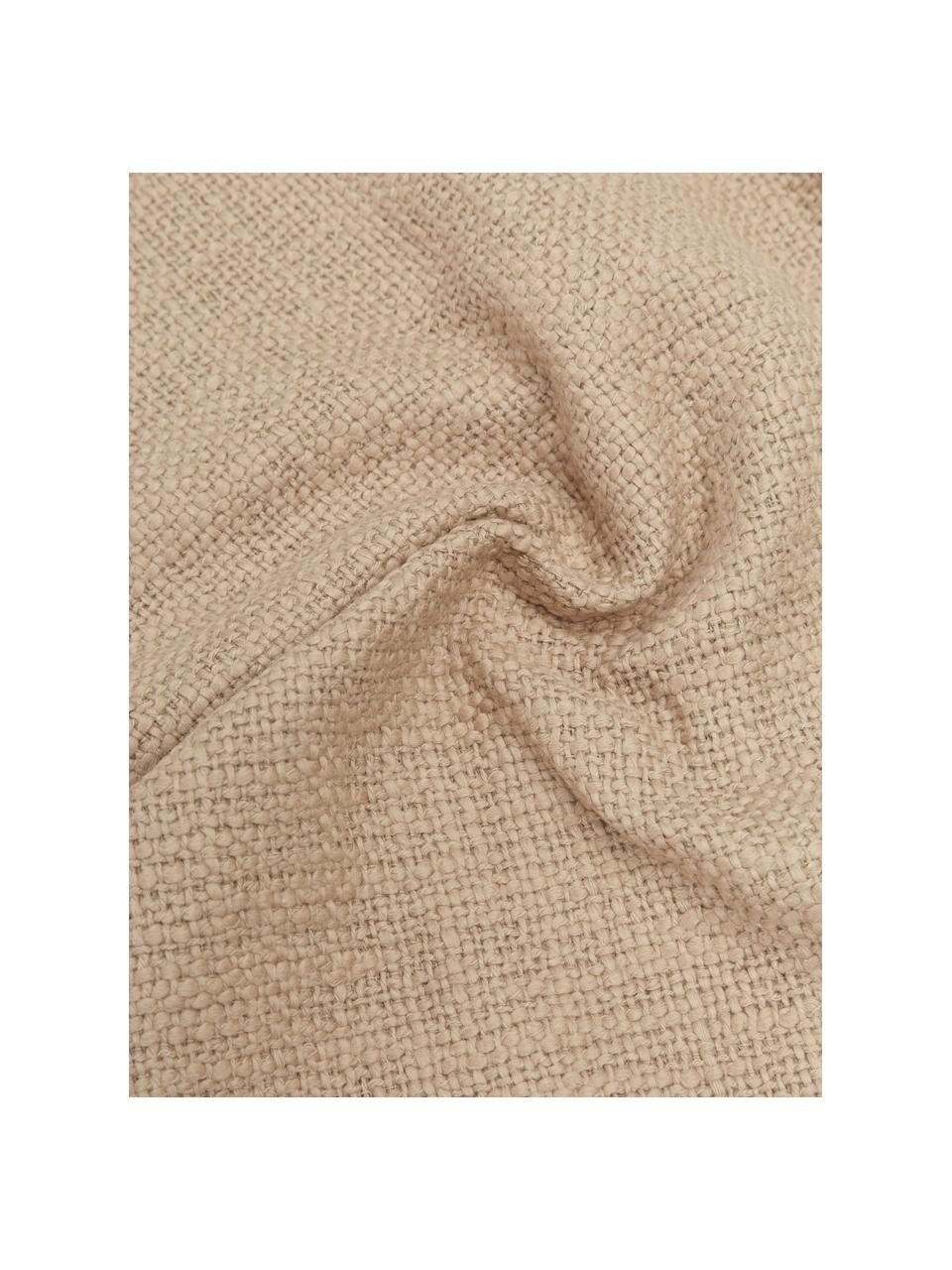 Housse de coussin beige Penny, 100 % coton, Beige, larg. 30 x long. 50 cm