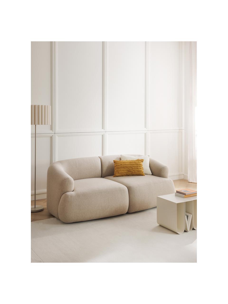 Modulares Sofa Sofia (2-Sitzer), Bezug: 100 % Polypropylen Der ho, Gestell: Fichtenholz, Spanplatte, , Füße: Kunststoff, Webstoff Hellbeige, B 186 x T 103 cm