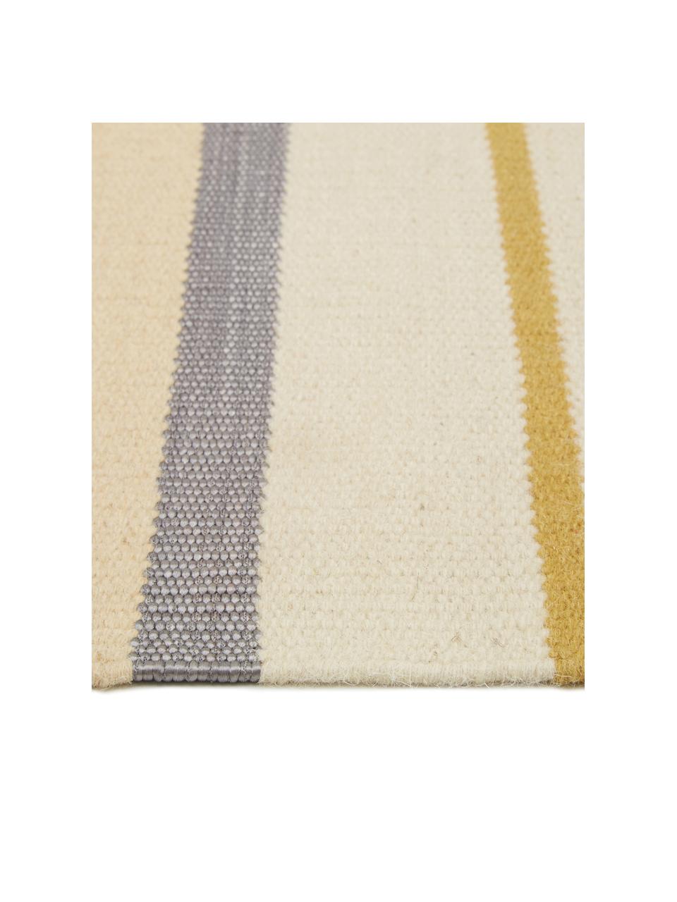 Tapis de couloir en laine multicolore tissé main Metallum, Multicolore