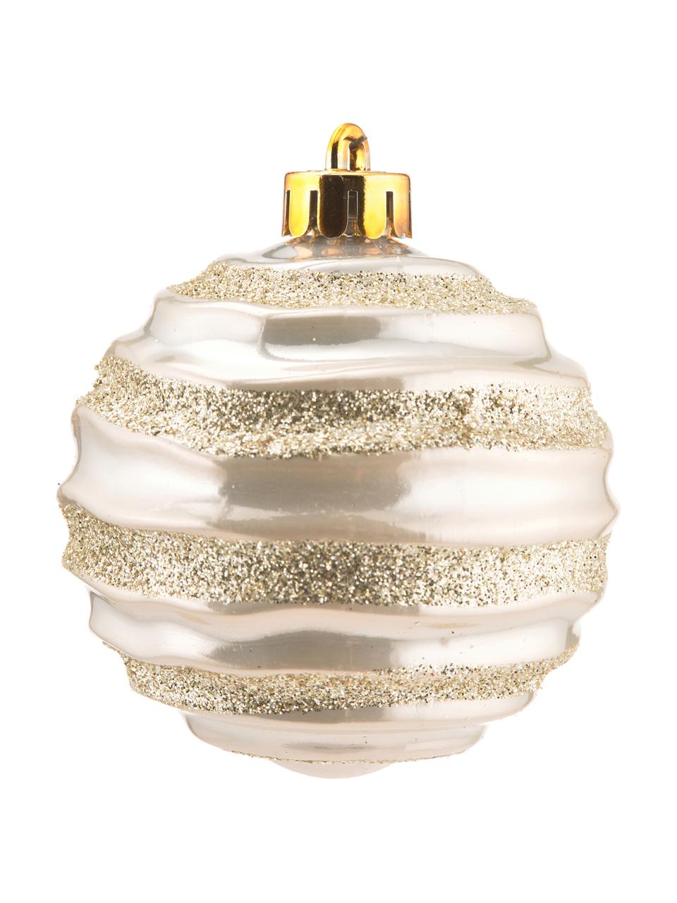 Set de bolas de Navidad irrompibles Turnip Ø 7 cm, 60 uds., Oro, plata, blanco, Ø 7 cm