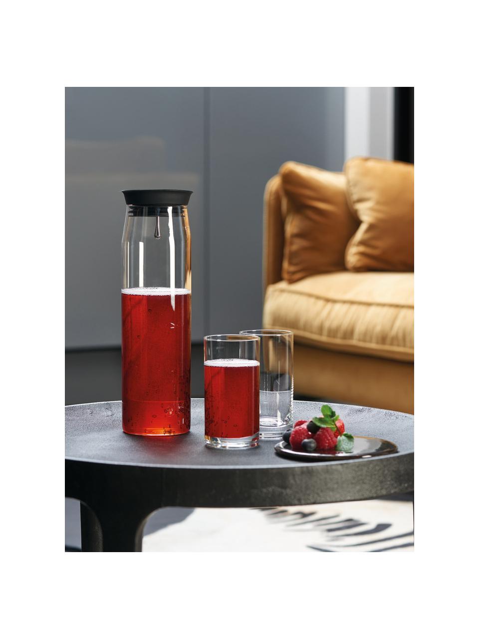 Grote karaf Brioso met deksel 1,1 L, Glas, siliconen, Transparant, H 28 cm