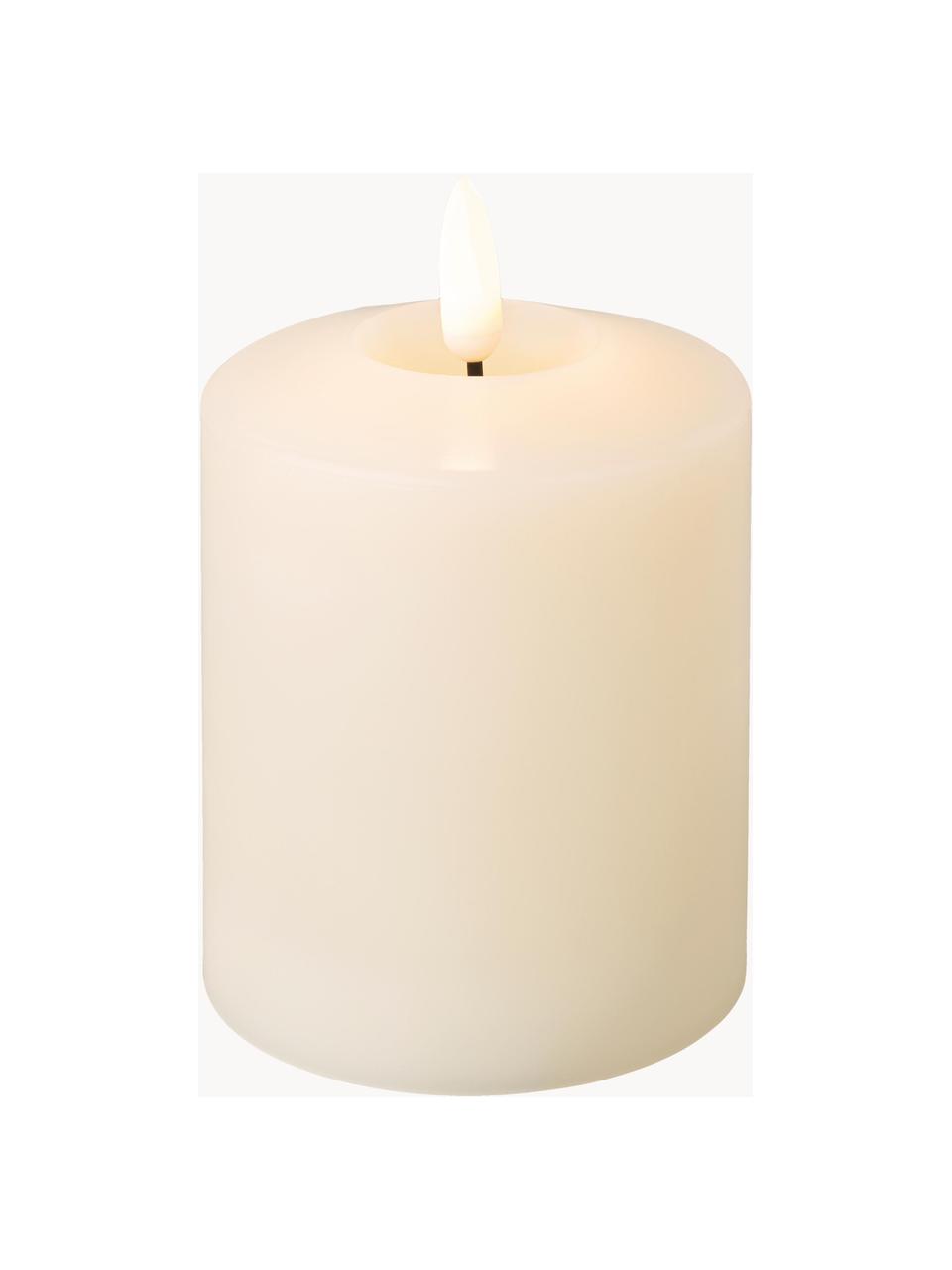 Velas LED de cera Boka, 2 uds., a pilas, Cera, Blanco Off White, Ø 8 x Al 12 cm