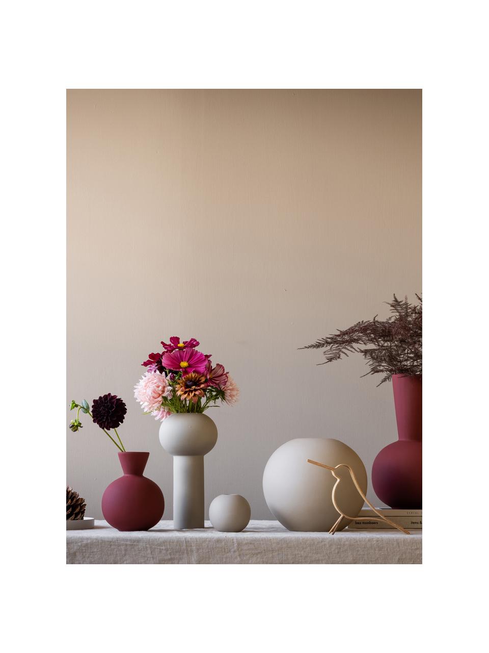 Ręcznie malowany wazon Pillar, Ceramika, Jasny beżowy, Ø 12 x W 24 cm