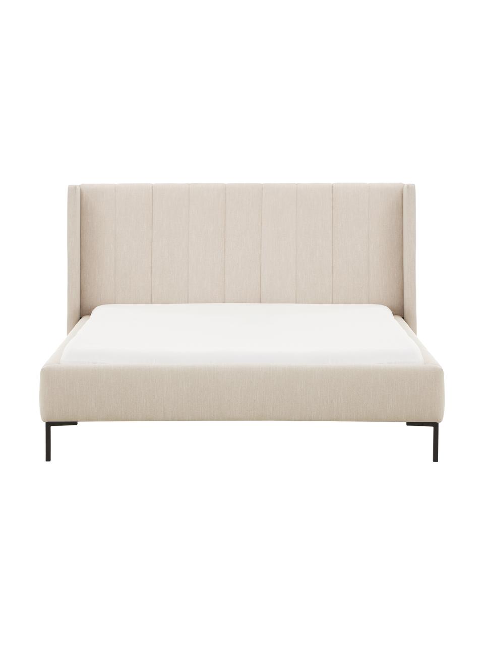 Lit matelassé Dusk, Tissu beige, larg. 180 x long. 200 cm