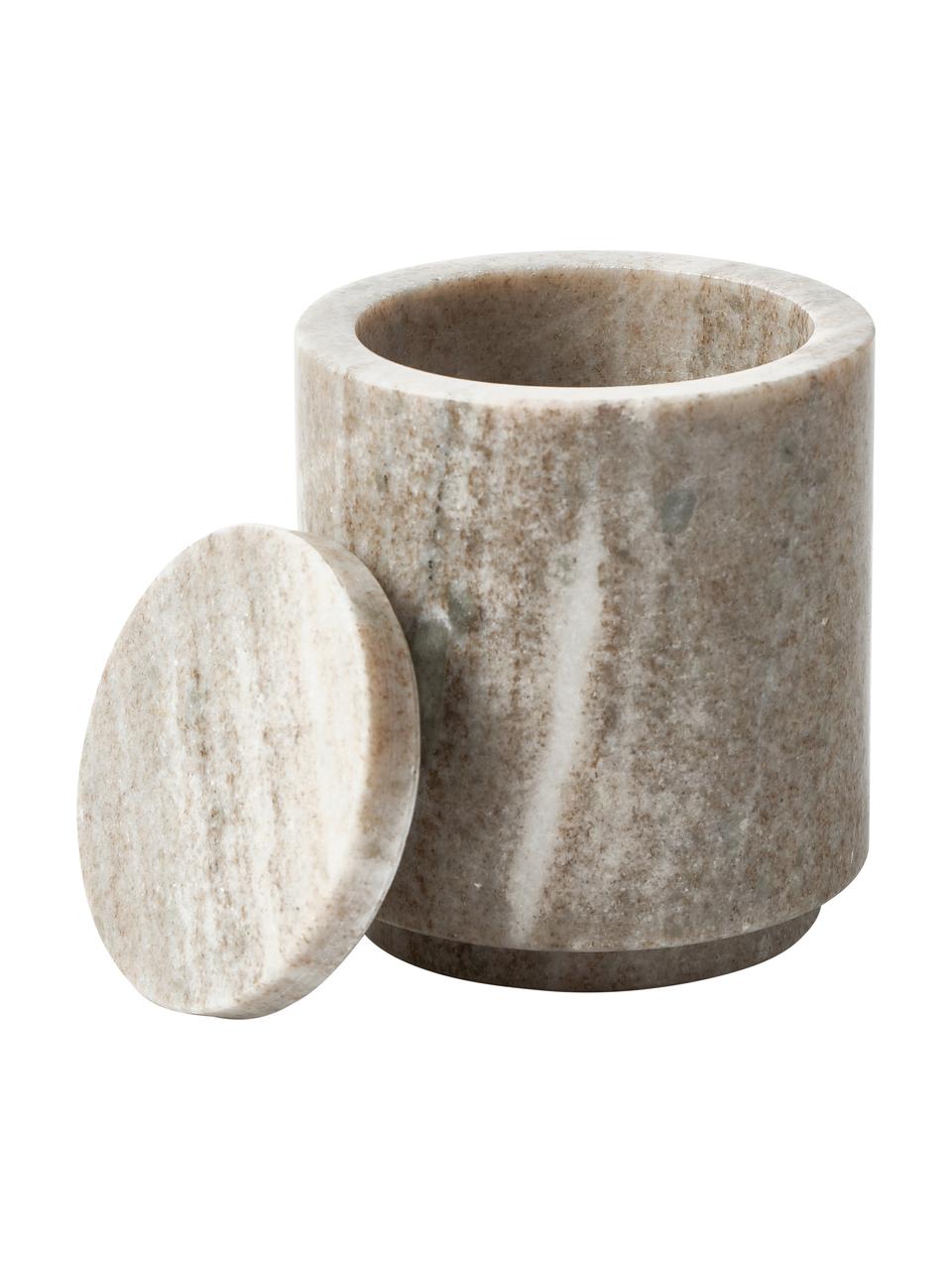 Boîte de rangement en marbre Simba, Marbre, Beige, marbré, Ø 10 x haut. 12 cm