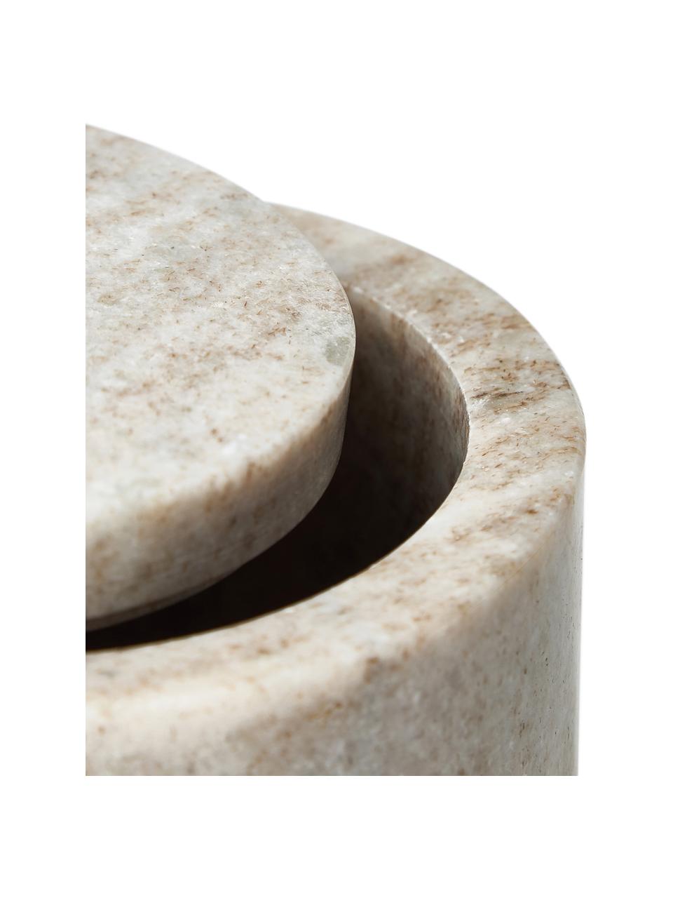 Contenitore in marmo Simba, Marmo, Beige marmorizzato, Ø 10 x Alt. 12 cm