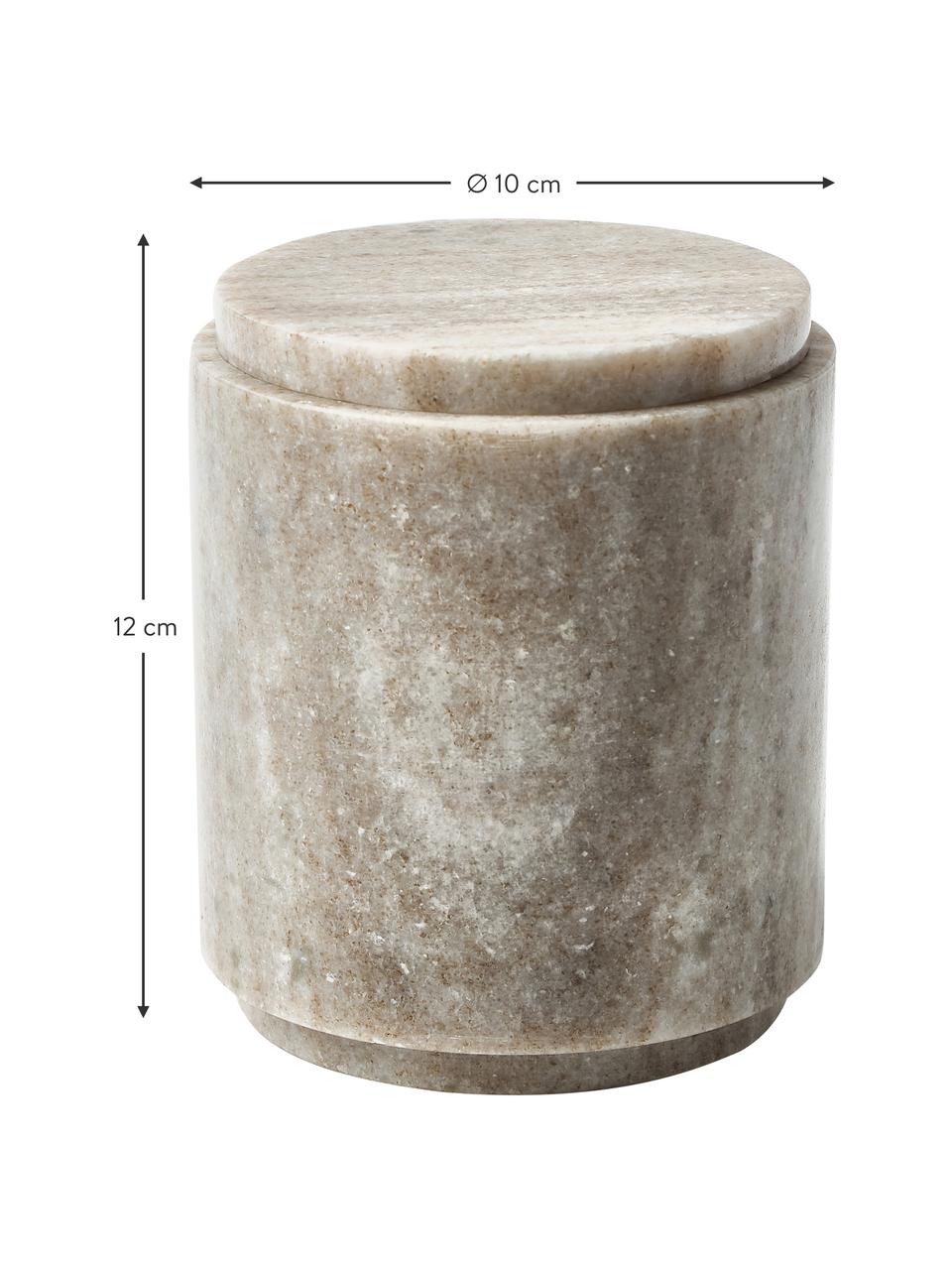 Boîte de rangement en marbre Simba, Marbre, Beige, marbré, Ø 10 x haut. 12 cm
