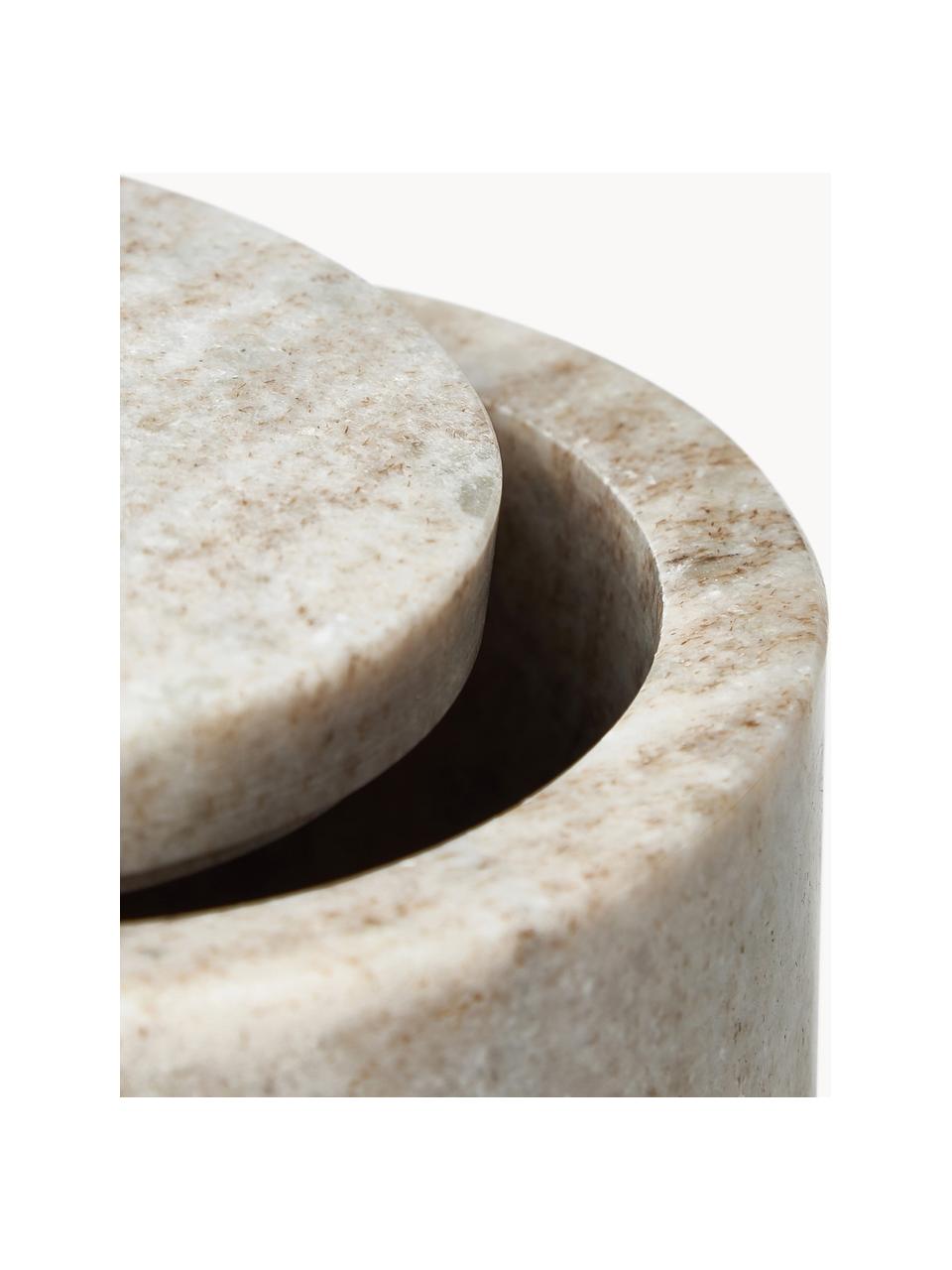 Contenitore in marmo Simba, alt. 12 cm, Marmo, Beige marmorizzato, Ø 10 x Alt. 12 cm