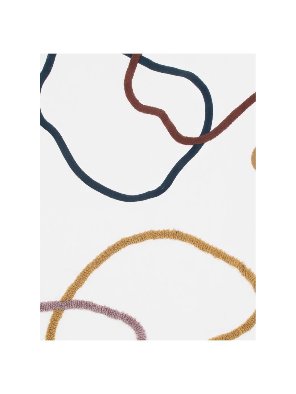 Bavlnený pléd s abstraktným ornamentom Pablo, Predná strana: viacfarebná Zadná strana: biela