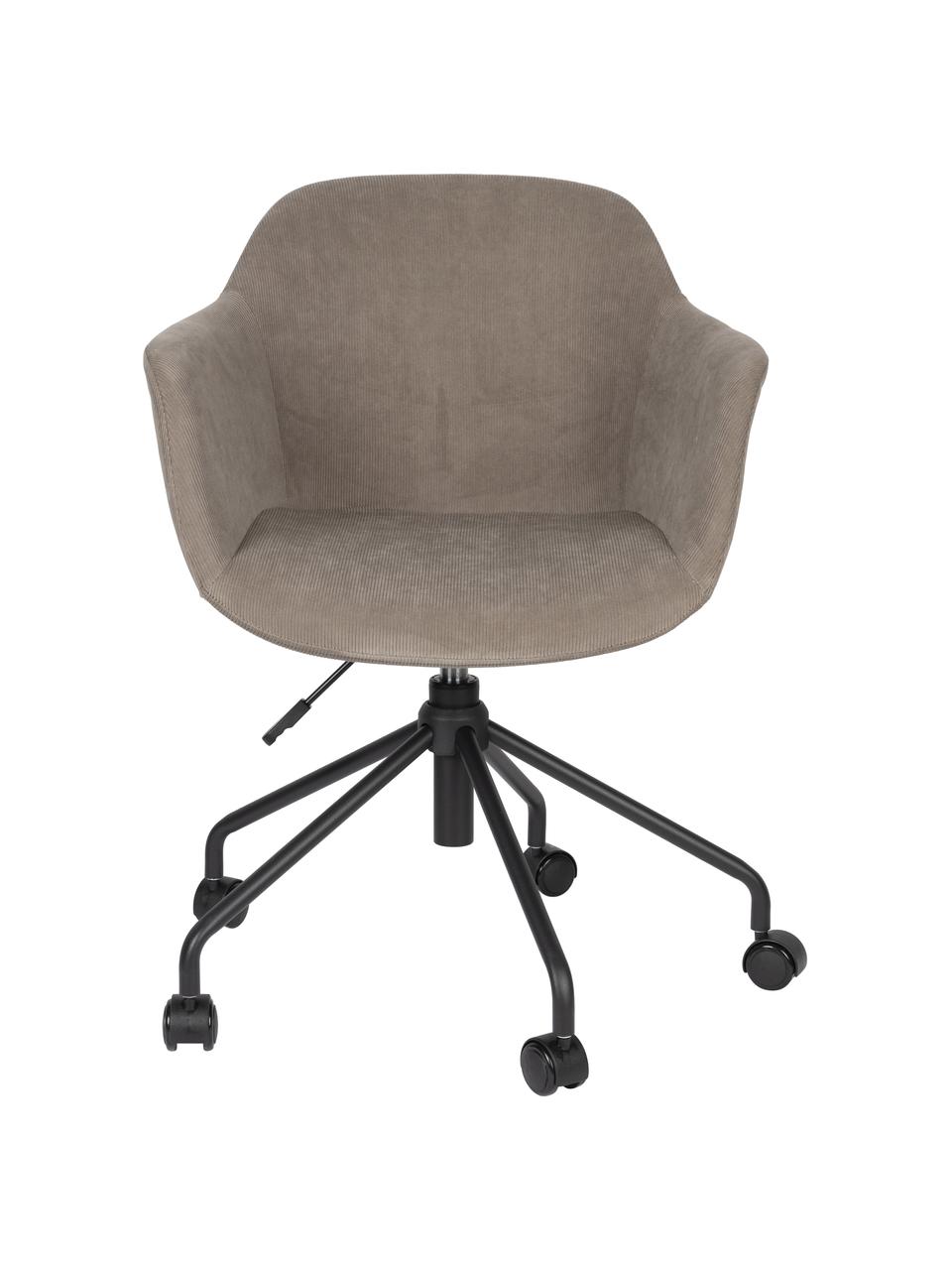 Tapicerowane krzesło biurowe Junzo, Tapicerka: 100% poliester Dzięki tka, Stelaż: metal malowany proszkowo, Taupe tkanina, S 60 x G 57 cm