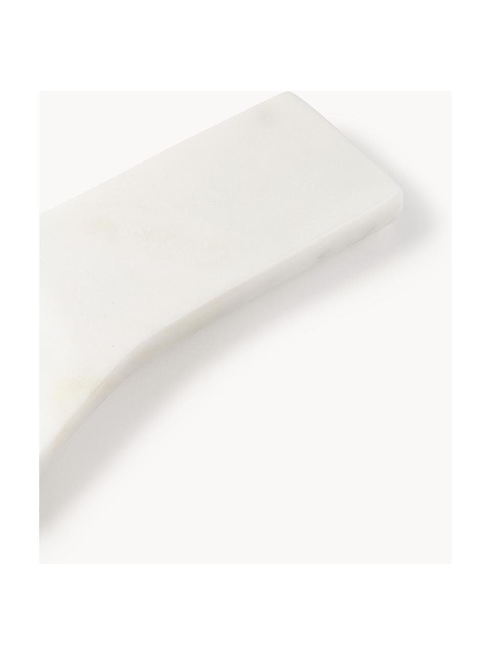 Handgefertigter Marmor-Löffelablage Agata, Marmor, Weiß, marmoriert, B 23 x H 2 cm