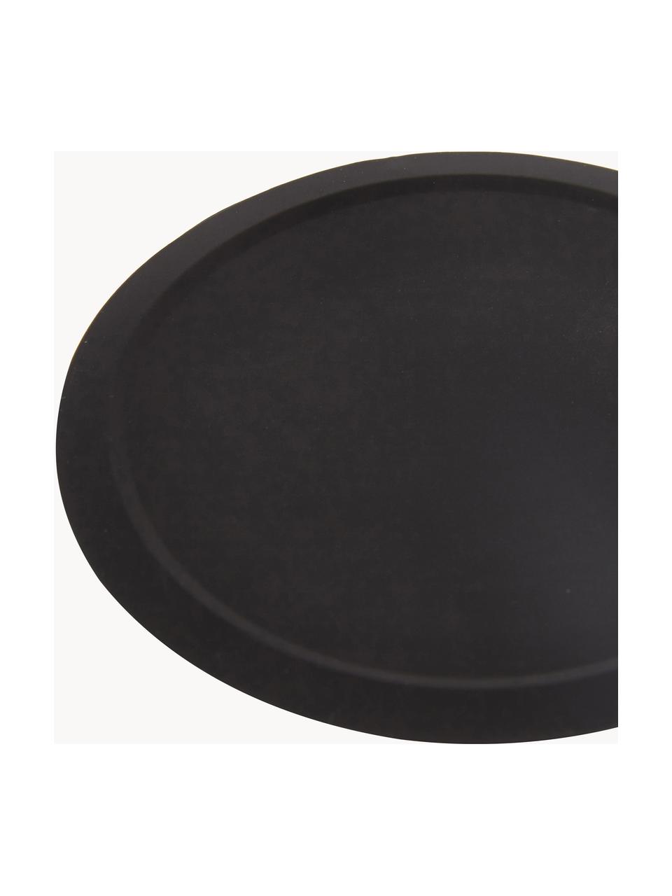 Posavasos de silocona con soporte Plain, 6 uds., Negro, Ø 10 cm