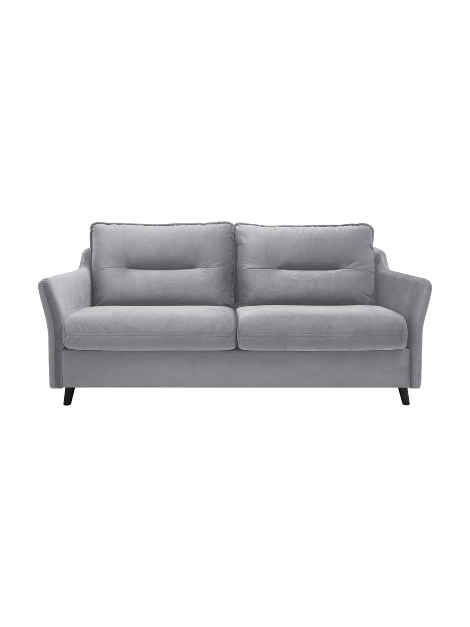 Sofa rozkładana z aksamitu Loft (3-osobowa), Tapicerka: 100% aksamit poliestrowy, Nogi: metal lakierowany, Jasny szary, S 191 x G 100 cm